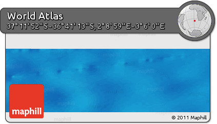 Physical Panoramic Map of the Area around 36° 56' 32" S, 2° 37' 30" E