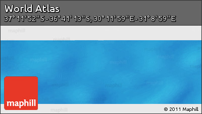 Physical Panoramic Map of the Area around 36° 56' 32" S, 30° 40' 29" E