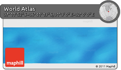 Physical Panoramic Map of the Area around 36° 56' 32" S, 31° 31' 29" E
