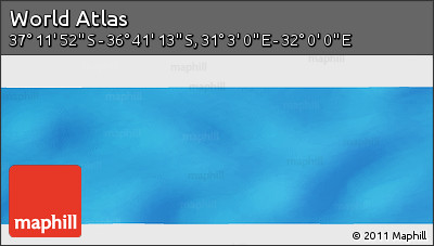 Physical Panoramic Map of the Area around 36° 56' 32" S, 31° 31' 29" E
