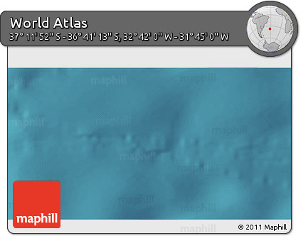 Satellite 3D Map of the Area around 36° 56' 32" S, 32° 13' 30" W