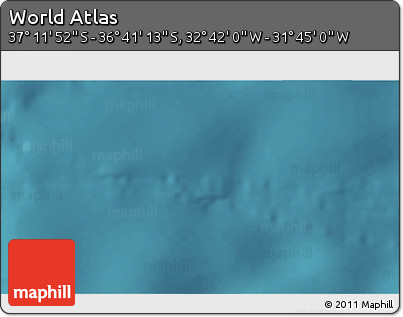 Satellite 3D Map of the Area around 36° 56' 32" S, 32° 13' 30" W