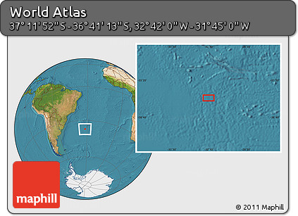 Satellite Location Map of the Area around 36° 56' 32" S, 32° 13' 30" W