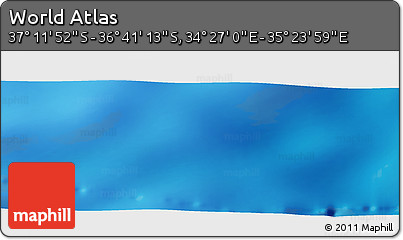 Physical Panoramic Map of the Area around 36° 56' 32" S, 34° 55' 29" E