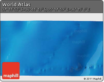 Physical 3D Map of the Area around 36° 56' 32" S, 35° 46' 29" E