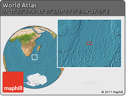 Satellite Location Map of the Area around 36° 56' 32" S, 38° 19' 30" E