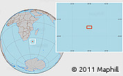 Gray Location Map of the area around 36° 56' 32" S, 39° 10' 29" E