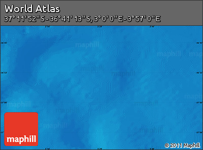 Physical Map of the Area around 36° 56' 32" S, 3° 28' 30" E