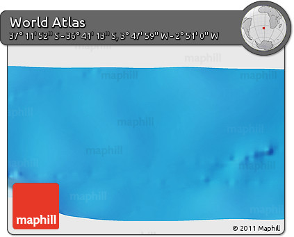 Physical 3D Map of the Area around 36° 56' 32" S, 3° 19' 30" W