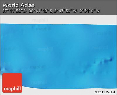 Physical 3D Map of the Area around 36° 56' 32" S, 3° 19' 30" W