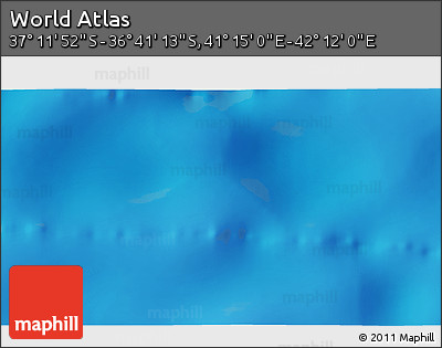 Physical 3D Map of the Area around 36° 56' 32" S, 41° 43' 30" E