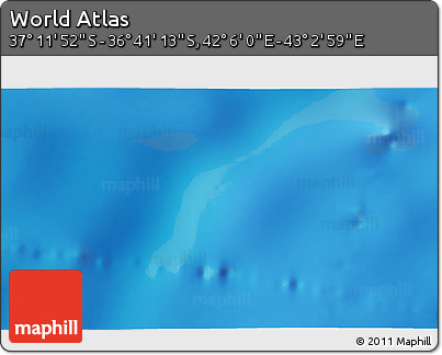Shaded Relief 3D Map of the Area around 36° 56' 32" S, 42° 34' 30" E