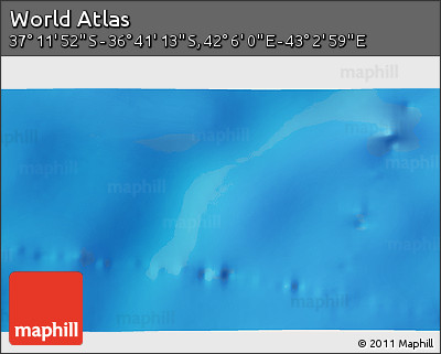 Shaded Relief 3D Map of the Area around 36° 56' 32" S, 42° 34' 30" E