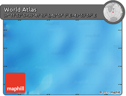 Physical Map of the Area around 36° 56' 32" S, 43° 25' 29" E