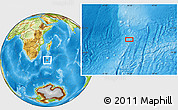 Physical Location Map of the area around 36° 56' 32" S, 44° 16' 29" E