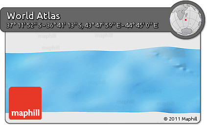 Physical Panoramic Map of the Area around 36° 56' 32" S, 44° 16' 29" E