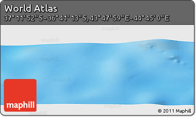 Physical Panoramic Map of the Area around 36° 56' 32" S, 44° 16' 29" E