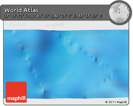 Physical 3D Map of the Area around 36° 56' 32" S, 46° 49' 30" E