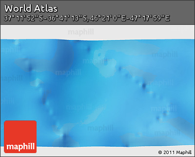Physical 3D Map of the Area around 36° 56' 32" S, 46° 49' 30" E