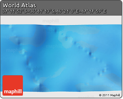 Physical 3D Map of the Area around 36° 56' 32" S, 46° 49' 30" E