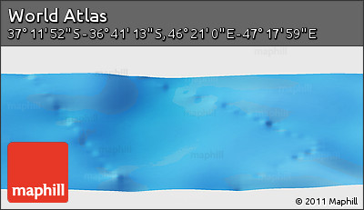 Physical Panoramic Map of the Area around 36° 56' 32" S, 46° 49' 30" E