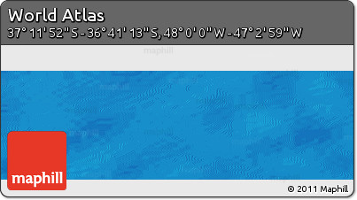 Physical Panoramic Map of the Area around 36° 56' 32" S, 47° 31' 29" W