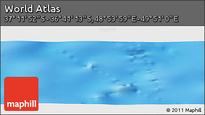 Physical Panoramic Map of the Area around 36° 56' 32" S, 49° 22' 30" E