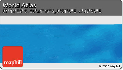 Physical Panoramic Map of the Area around 36° 56' 32" S, 4° 19' 30" E