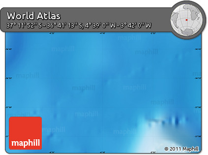 Shaded Relief Map of the Area around 36° 56' 32" S, 4° 10' 30" W