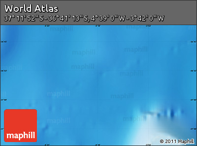 Shaded Relief Map of the Area around 36° 56' 32" S, 4° 10' 30" W