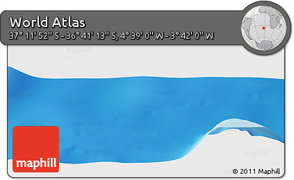 Physical Panoramic Map of the Area around 36° 56' 32" S, 4° 10' 30" W