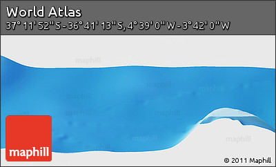 Physical Panoramic Map of the Area around 36° 56' 32" S, 4° 10' 30" W