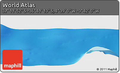 Physical Panoramic Map of the Area around 36° 56' 32" S, 4° 10' 30" W