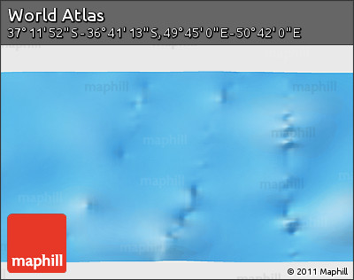 Physical 3D Map of the Area around 36° 56' 32" S, 50° 13' 30" E