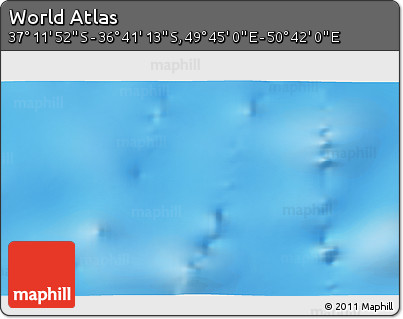 Physical 3D Map of the Area around 36° 56' 32" S, 50° 13' 30" E