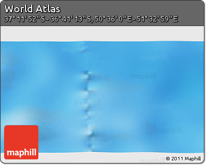 Physical 3D Map of the Area around 36° 56' 32" S, 51° 4' 30" E