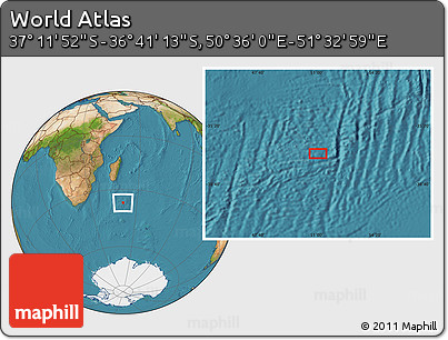 Satellite Location Map of the Area around 36° 56' 32" S, 51° 4' 30" E