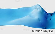 Shaded Relief Panoramic Map of the area around 36° 56' 32" S, 51° 55' 29" E