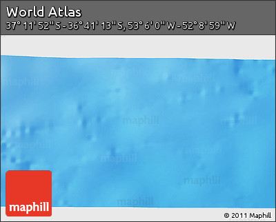 Physical 3D Map of the Area around 36° 56' 32" S, 52° 37' 30" W