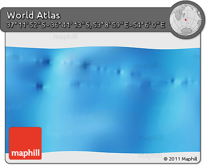 Physical 3D Map of the Area around 36° 56' 32" S, 53° 37' 30" E