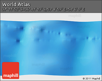 Physical 3D Map of the Area around 36° 56' 32" S, 53° 37' 30" E