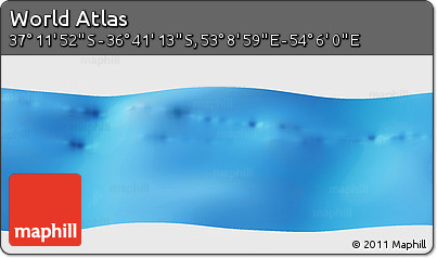 Physical Panoramic Map of the Area around 36° 56' 32" S, 53° 37' 30" E