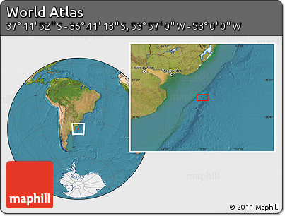 Satellite Location Map of the Area around 36° 56' 32" S, 53° 28' 30" W