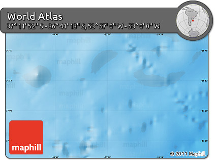 Physical Map of the Area around 36° 56' 32" S, 53° 28' 30" W