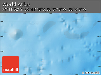 Physical Map of the Area around 36° 56' 32" S, 53° 28' 30" W