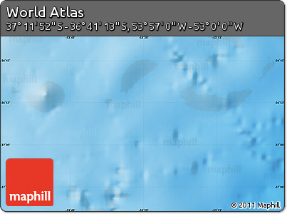 Physical Map of the Area around 36° 56' 32" S, 53° 28' 30" W