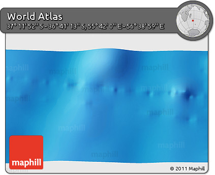 Shaded Relief 3D Map of the Area around 36° 56' 32" S, 56° 10' 29" E