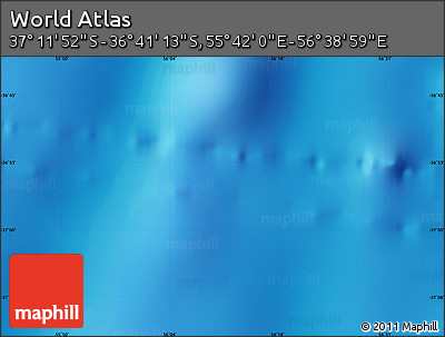 Physical Map of the Area around 36° 56' 32" S, 56° 10' 29" E