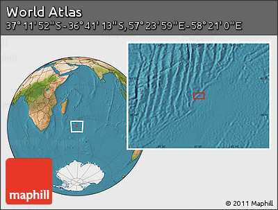 Satellite Location Map of the Area around 36° 56' 32" S, 57° 52' 30" E