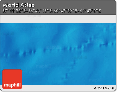 Physical 3D Map of the Area around 36° 56' 32" S, 61° 16' 29" E